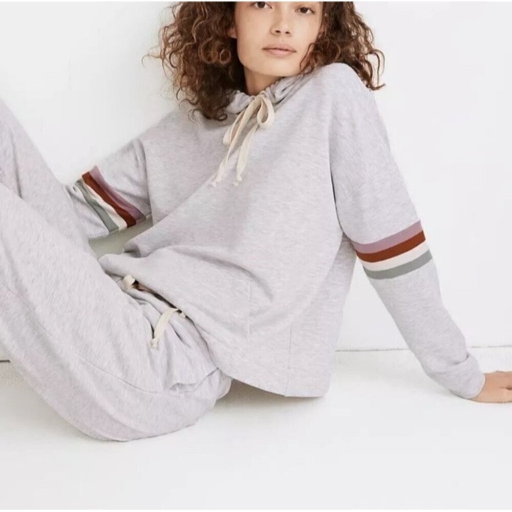 Madewell MWL Woman’s Sz XS Superbrushed Easygoing Hoodie Icy Heathered Gray